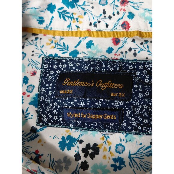 Gentlemens Outfitters Floral Short-Sleeve Button-Down Shirt  2X 100% Cotton Mens - Picture 3 of 7